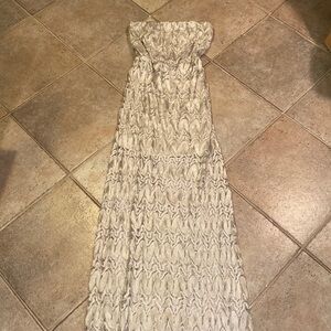 Poetry Womens Beige Lace Maxi Dress Medium